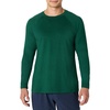 Amazon Essentials Men’s Athletic Soft Performance Lightweight Long Sleeve Gym Workout Shirt, Moisture Wicking, 4-Way Stretch(Space Dye Green)