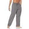 Amazon Essentials Men’s Cotton Poplin Straight-Fit Pajama Pants with Pockets, Elastic Waist, Drawstring(Grey)