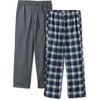Amazon Essentials Men’s Cotton Stretch Poplin Full-Length Pajama Bottoms(Charcoal/Country Plaid)