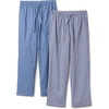 Amazon Essentials Men’s Cotton Stretch Poplin Full-Length Pajama Bottoms(Check/Cornflower Blue)