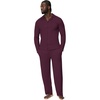 Amazon Essentials Men’s Cotton-Modal Pajama Set, Long Sleeve Button-Down Top with Pants(Dark Burgundy)