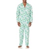 Amazon Essentials Men’s Flannel Pajama Set(Ecru Festive Tree)