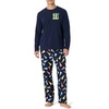 Amazon Essentials Men’s Flannel Pant and Long-Sleeve T-Shirt Pajama Set(Hogwarts Pennants)