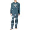 Amazon Essentials Men’s Flannel Pant and Long-Sleeve T-Shirt Pajama Set(Superman)