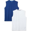 Amazon Essentials Men’s Gym Tank Tops, Moisture-Wicking Dry Fit Breathable Muscle Shirts(Navy/White)