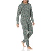 Amazon Essentials Men’s Knit Pajama Set(Black Folkloric)