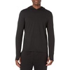 Amazon Essentials Men’s Long Sleeve Quick Dry Performance Tech Hooded Workout T-Shirt(Black)