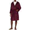 Amazon Essentials Men’s Mid-Length Plush Bathrobe(Dark Burgundy)