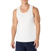Amazon Essentials Men’s Quick Dry Tech Stretch Active Sleeveless Gym Tank Top Workout Shirt(White)