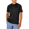 Amazon Essentials Men’s Slim-Fit Short-Sleeve Quick-Dry UPF 50 Swim Tee, Breathable Stretchable Fabric, Raglan Seams(Black)