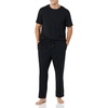 Amazon Essentials Men’s Super Soft Modal Cotton Pajama Set, T-Shirt and Full-Length Bottoms Loungewear(Black)