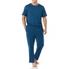 Amazon Essentials Men’s Super Soft Modal Cotton Pajama Set, T-Shirt and Full-Length Bottoms Loungewear(Dark Blue)