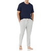Amazon Essentials Men’s Super Soft Modal Cotton Pajama Set, T-Shirt and Full-Length Bottoms Loungewear(Grey Puffin)
