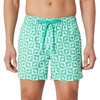Amazon Essentials Men’s Swim Trunks with Mesh Lining, Pockets, Drawstring Closure(Light Blue Mint Green Sun Geo)