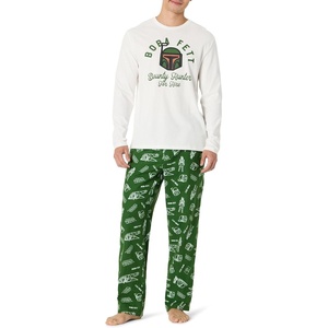 Amazon Essentials Disney | Marvel | Star Wars Men’s Flannel Pajama Sleep Sets(Boba Fett)