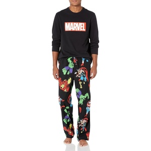 Amazon Essentials Disney | Marvel | Star Wars Men’s Flannel Pajama Sleep Sets(Marvel Avengers)