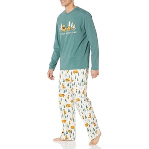 Amazon Essentials Disney | Marvel | Star Wars Men’s Flannel Pajama Sleep Sets(Pooh Holiday Forest – Mens)