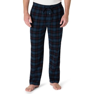 Amazon Essentials Men’s 100% Cotton Flannel Sleep Pant, Relaxed Fit Lounge Pants with Elastic Waist and Drawstring(Green Royal Blue Tartan Plaid)
