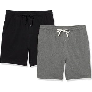 Amazon Essentials Men’s 7″ Cotton Knit Pajama Shorts, Loungewear, Pack of 2(Black/Charcoal Heather)