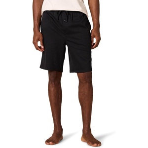 Amazon Essentials Men’s 9″ Knit Pajama Shorts with Elastic Waist and Drawstring, Loungewear (Available in Big & Tall)(Black)