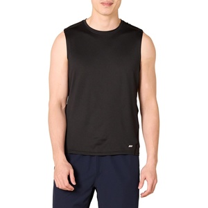 Amazon Essentials Men’s Active Quick Dry Moisture-Wicking Tech Stretch Lightweight Sleeveless Muscle Shirt(Black – Original)