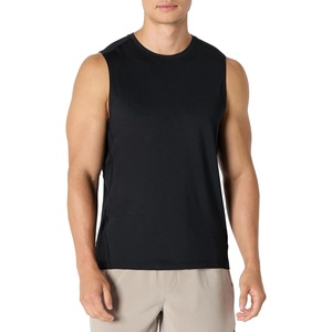Amazon Essentials Men’s Active Quick Dry Moisture-Wicking Tech Stretch Lightweight Sleeveless Muscle Shirt(Black)