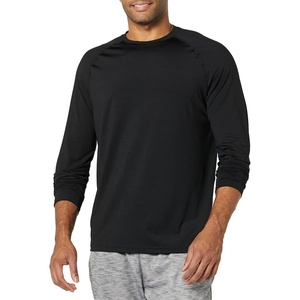 Amazon Essentials Men’s Active Quick Dry Tech Stretch Lightweight Long-Sleeve T-Shirt (Available in Big&Tall)(Black)