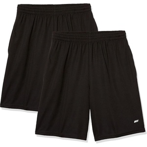 Amazon Essentials Men’s Athletic Basketball Gym Shorts, Breathable Moisture Wicking, Loose-Fit Performance Tech, Pack of 2(Black)