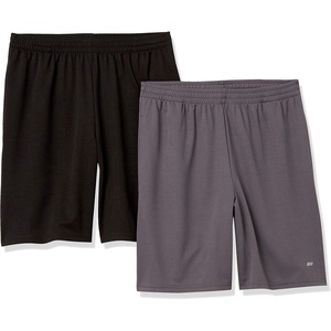 Amazon Essentials Men’s Athletic Basketball Gym Shorts, Breathable Moisture Wicking, Loose-Fit Performance Tech, Pack of 2(Black/Dark Grey)