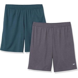 Amazon Essentials Men’s Athletic Basketball Gym Shorts, Breathable Moisture Wicking, Loose-Fit Performance Tech, Pack of 2(Charcoal/Dark Green)