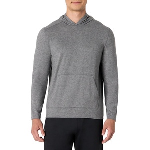 Amazon Essentials Men’s Athletic Soft Performance Lightweight Gym Workout Hoodie Sweatshirt with Kangaroo Pocket(Space Dye Grey)