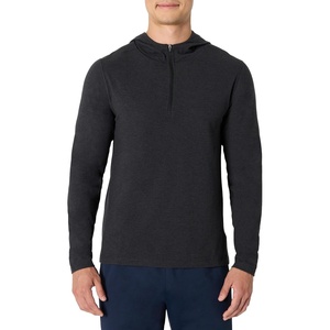 Amazon Essentials Men’s Athletic Soft Performance Lightweight Quarter-Zip Running Long Sleeve Workout Top(Space Dye Black)