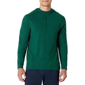 Amazon Essentials Men’s Athletic Soft Performance Lightweight Quarter-Zip Running Long Sleeve Workout Top(Space Dye Green)