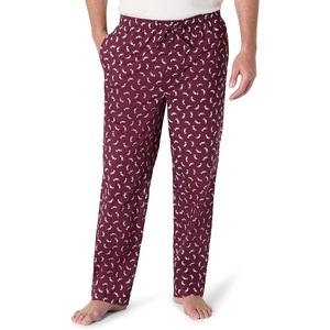 Amazon Essentials Men’s Cotton Poplin Straight-Fit Pajama Pants with Pockets, Elastic Waist, Drawstring(Burgundy Puffin)