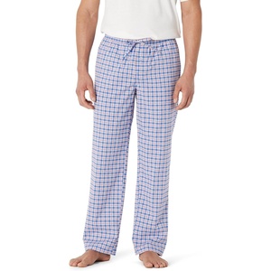 Amazon Essentials Men’s Cotton Poplin Straight-Fit Pajama Pants with Pockets, Elastic Waist, Drawstring(Cornflower Blue Check)
