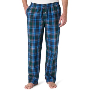 Amazon Essentials Men’s Cotton Poplin Straight-Fit Pajama Pants with Pockets, Elastic Waist, Drawstring(Green Large Scale Plaid)