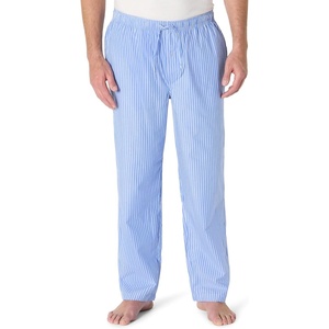 Amazon Essentials Men’s Cotton Poplin Straight-Fit Pajama Pants with Pockets, Elastic Waist, Drawstring(Light Blue Stripe)