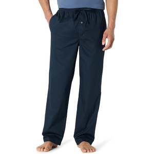 Amazon Essentials Men’s Cotton Poplin Straight-Fit Pajama Pants with Pockets, Elastic Waist, Drawstring(Navy)
