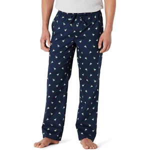 Amazon Essentials Men’s Cotton Poplin Straight-Fit Pajama Pants with Pockets, Elastic Waist, Drawstring(Navy Ducks)