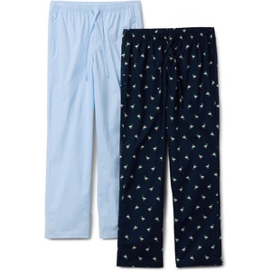 Amazon Essentials Men’s Cotton Stretch Poplin Full-Length Pajama Bottoms(Ducks/Light Blue)