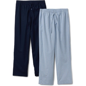 Amazon Essentials Men’s Cotton Stretch Poplin Full-Length Pajama Bottoms(Navy/Thin Stripe)