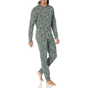 Amazon Essentials Men’s Knit Pajama Set(Black Folkloric)
