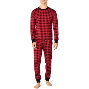 Amazon Essentials Men’s Knit Pajama Set(Classic Buffalo Check)