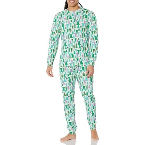 Amazon Essentials Men’s Knit Pajama Set(Ecru Festive Tree)