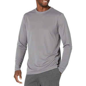 Amazon Essentials Men’s Long Sleeve Moisture Wicking Performance Tech Workout Crew Neck T-Shirt(Medium Grey)