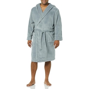 Amazon Essentials Men’s Mid-Length Plush Bathrobe(Grey)