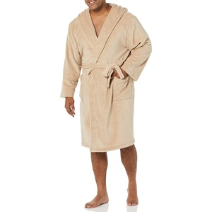 Amazon Essentials Men’s Mid-Length Plush Bathrobe(Taupe)