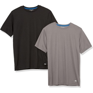 Amazon Essentials Men’s Moisture Wicking Breathable Active Performance Tech Gym T-Shirts(Black/Dark Grey)