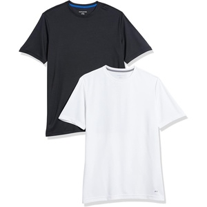 Amazon Essentials Men’s Moisture Wicking Breathable Active Performance Tech Gym T-Shirts(Black/White)