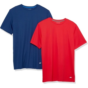 Amazon Essentials Men’s Moisture Wicking Breathable Active Performance Tech Gym T-Shirts(Navy/Red)